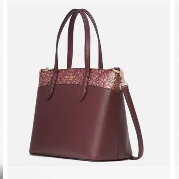 Kate Spade Flash Glitter Tote Satchel (Cherrywood) - NWT $395 MSRP - Picture 3 of 6